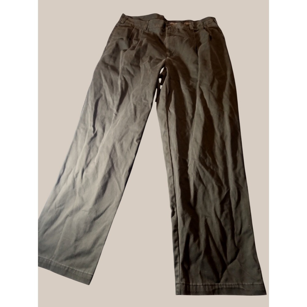 EDDIE BAUER Chino Pants Men's‎ Sz 38 Green Pleated Church Corp